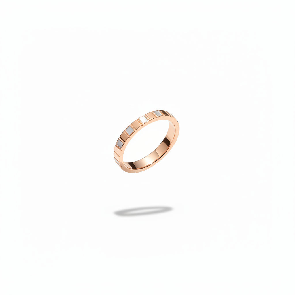 Linda's Look French Iris Enamel Open Ring - Violet Enamel and Zircon, Adjustable