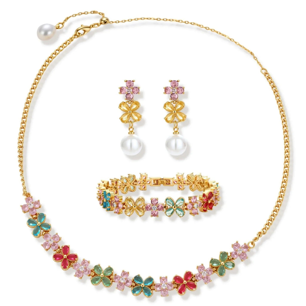 Linda's Look — Garden Bloom Jewelry Set by Linda's Look