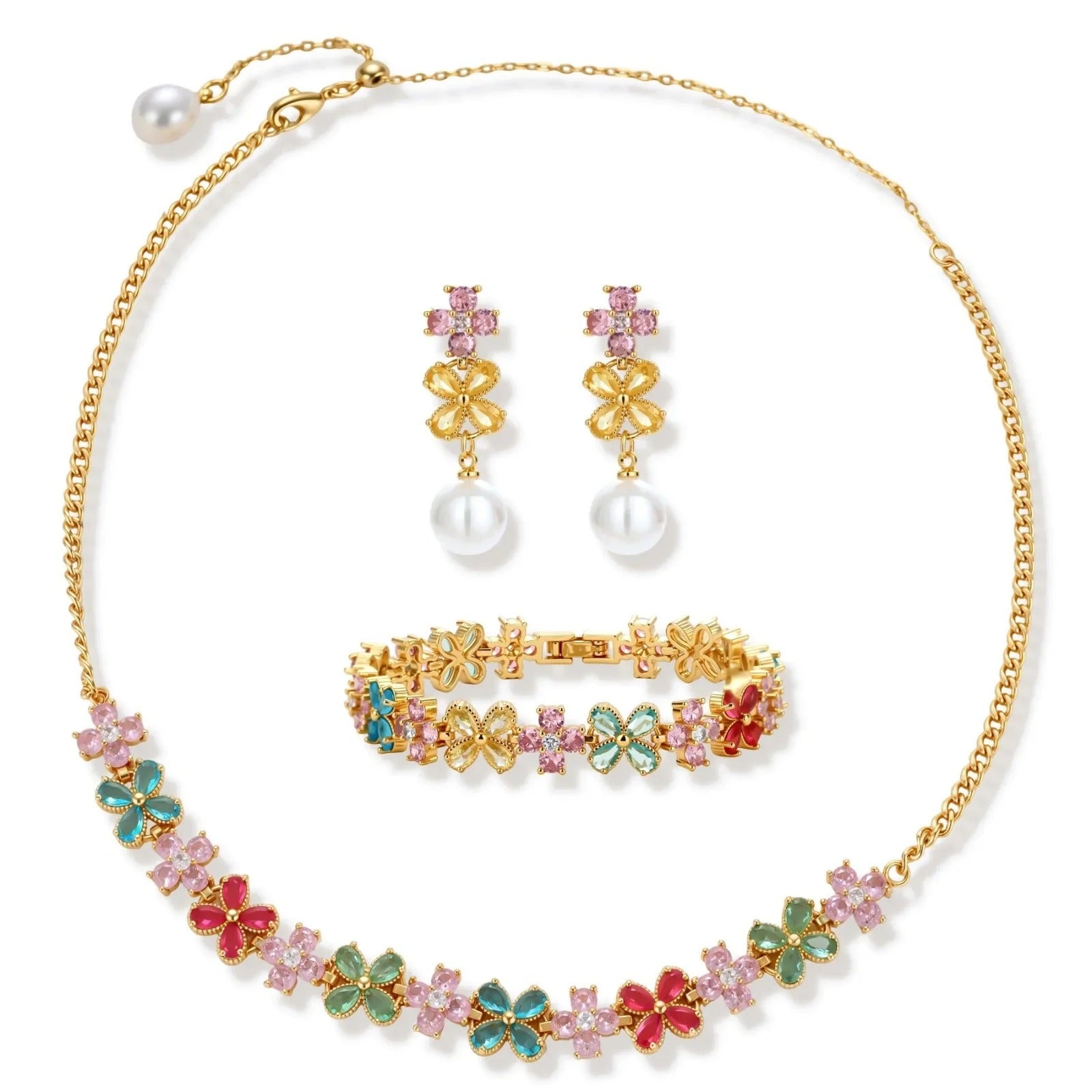 Linda's Look — Garden Bloom Jewelry Set by Linda's Look