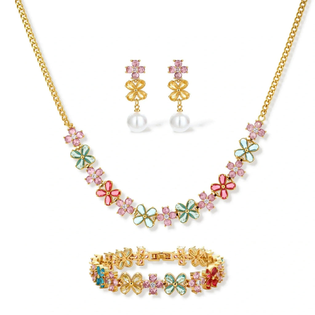 Linda's Look — Garden Bloom Jewelry Set by Linda's Look