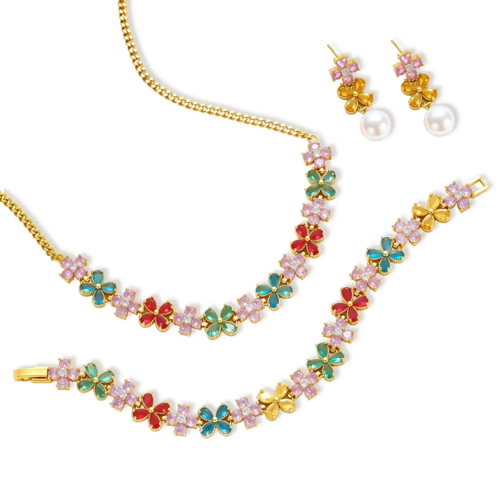Linda's Look — Garden Bloom Jewelry Set by Linda's Look