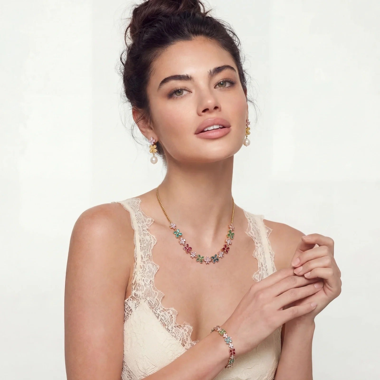 Linda's Look — Garden Bloom Jewelry Set by Linda's Look