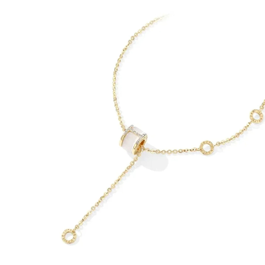 Linda's Look Hourglass Cat's Eye Pendant Necklace - Gold Tone Delicate Choker