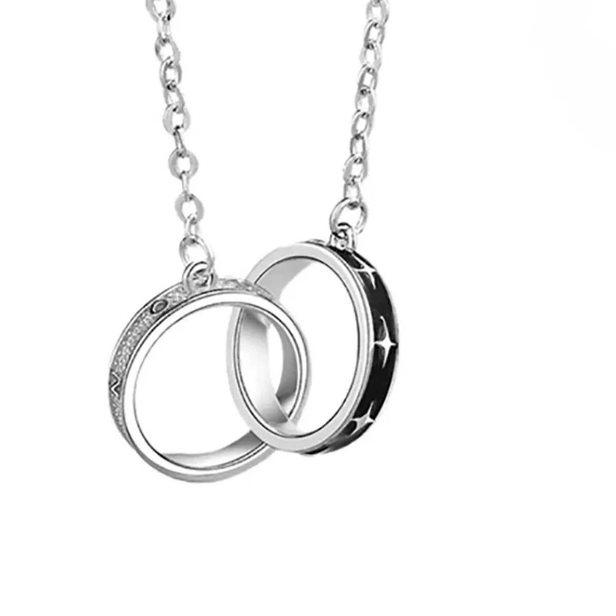 Linda's Look Interlocking Rings Couples Necklace, His and Hers Pair