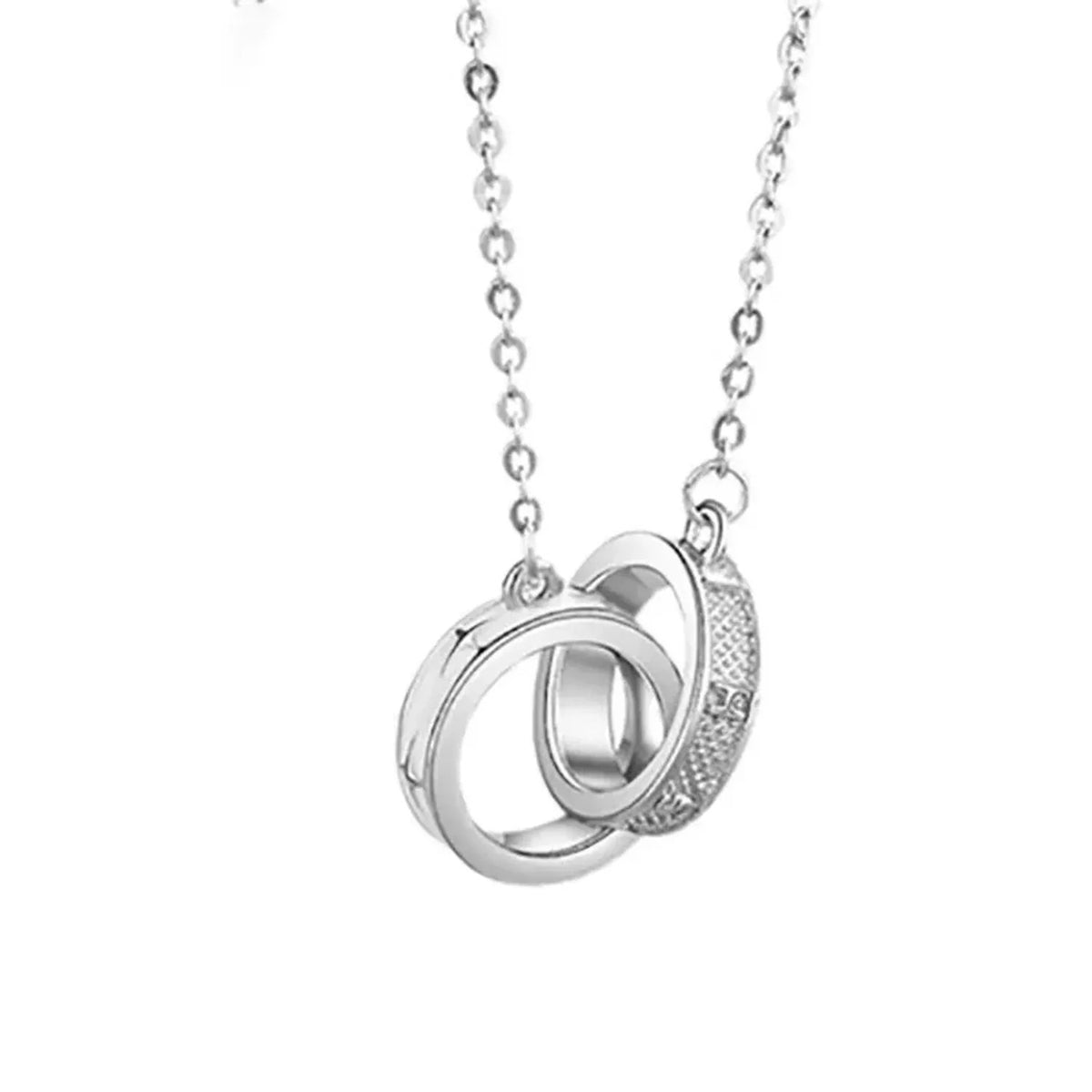Linda's Look Interlocking Rings Couples Necklace, His and Hers Pair