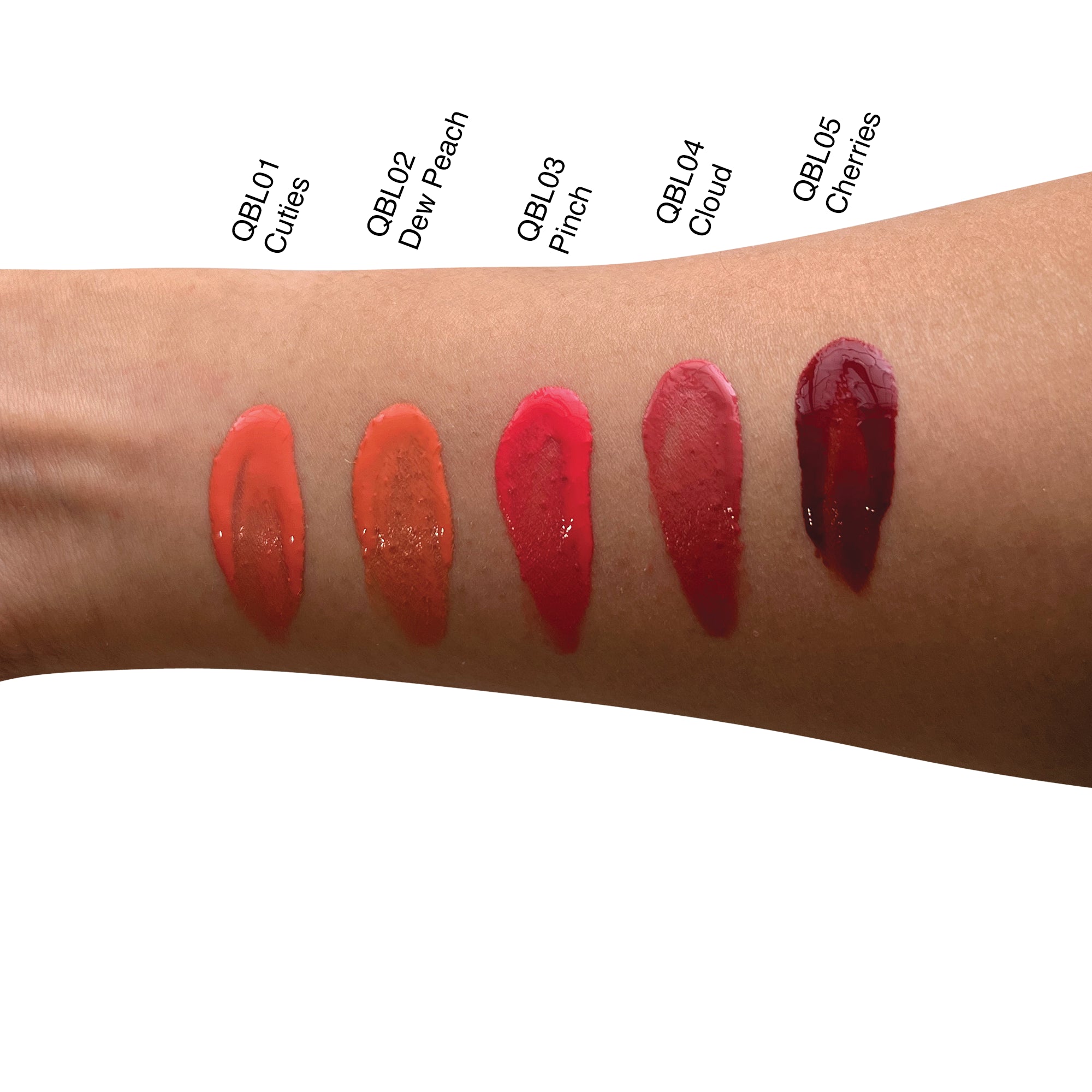 Linda's Look Liquid Blush in Cloud, liquid blush swatch on a medium skin tone with shade code
