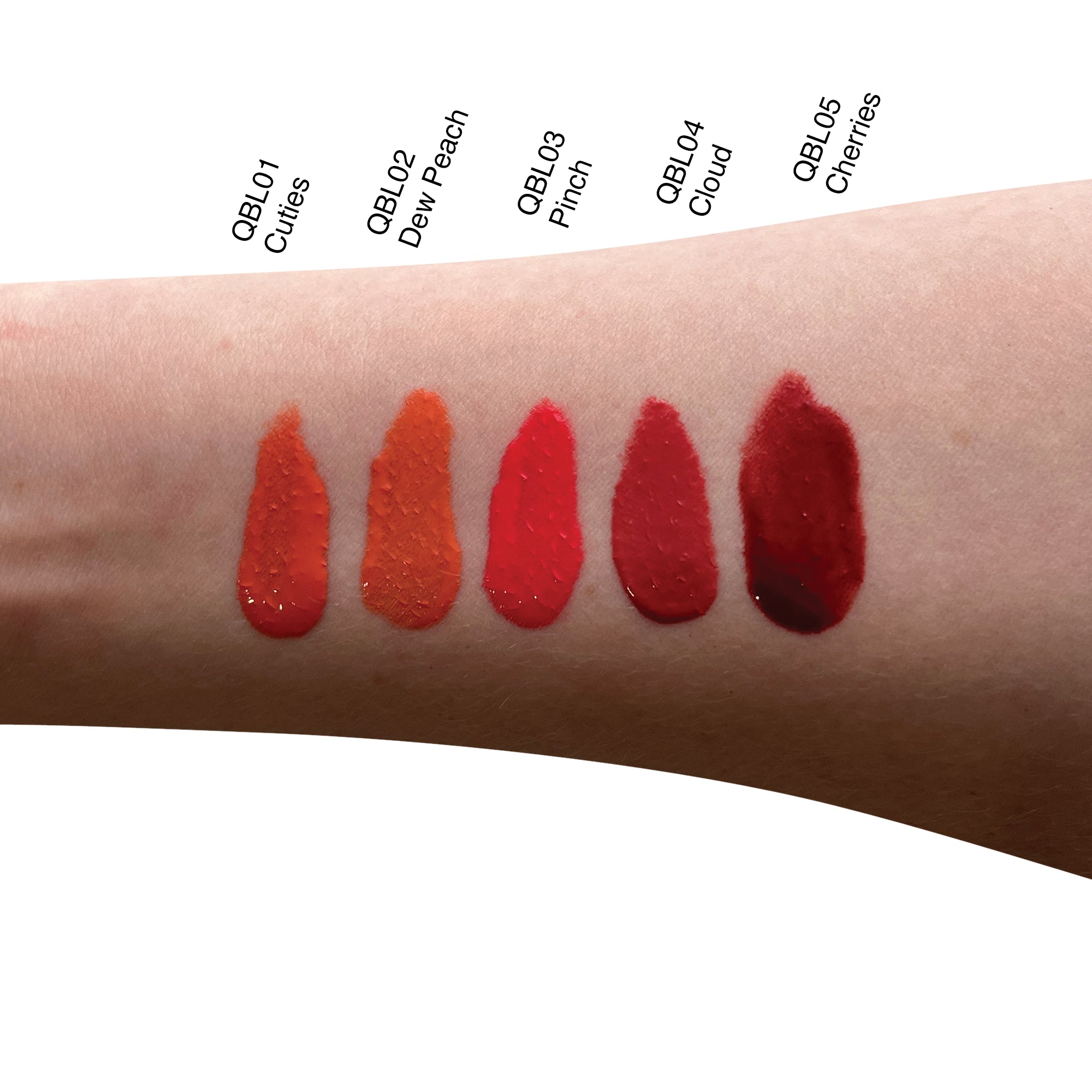 Linda's Look Liquid Blush in Pinch, liquid blush swatch on a light skin tone with shade code