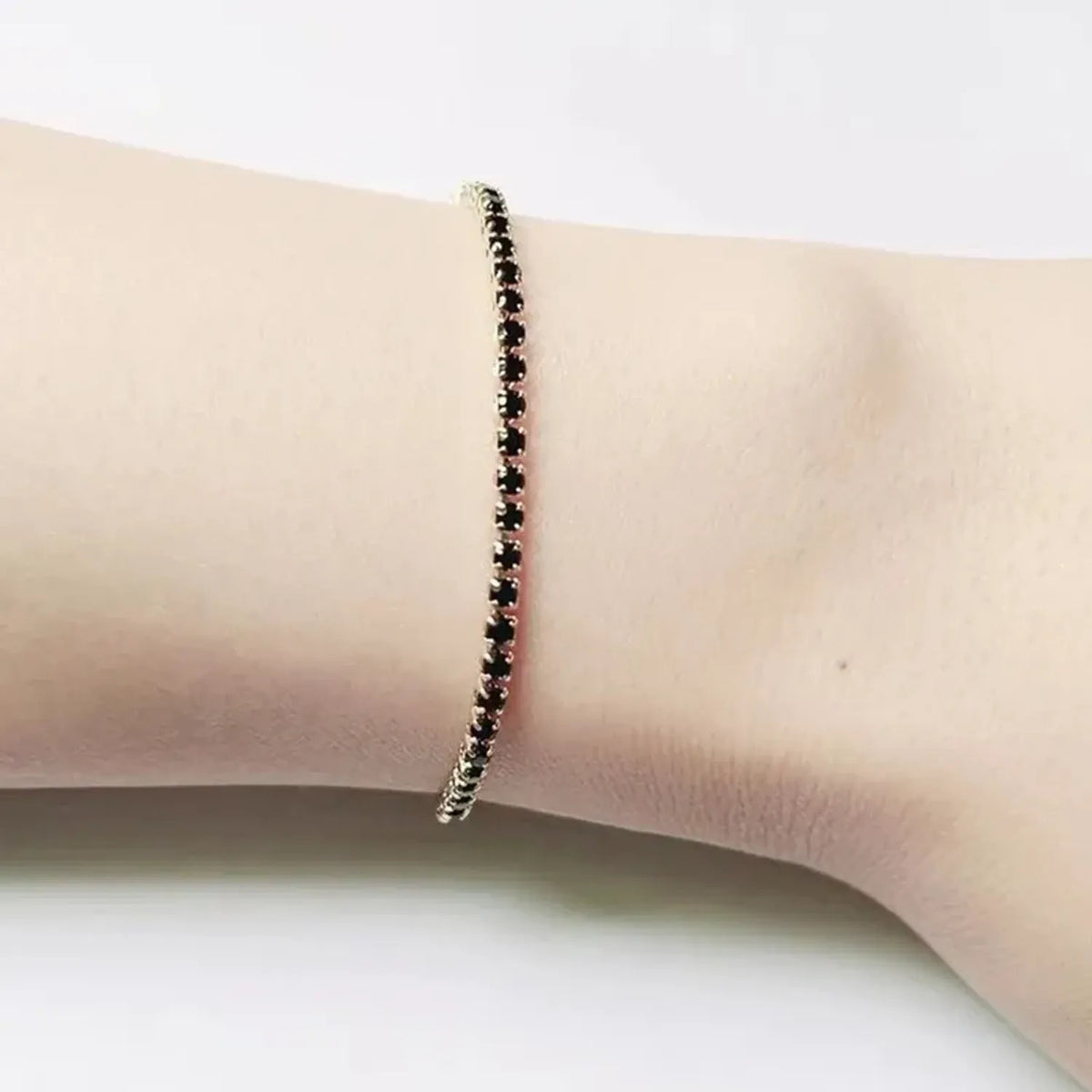 Linda's Look Micro-Pave Zirconia Tennis Bracelet - Adjustable Gold Tone Slider Chain