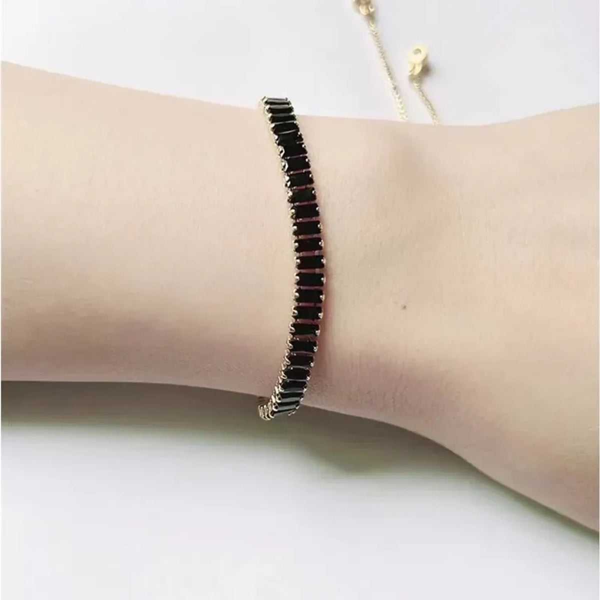 Linda's Look Micro-Pave Zirconia Tennis Bracelet - Adjustable Gold Tone Slider Chain