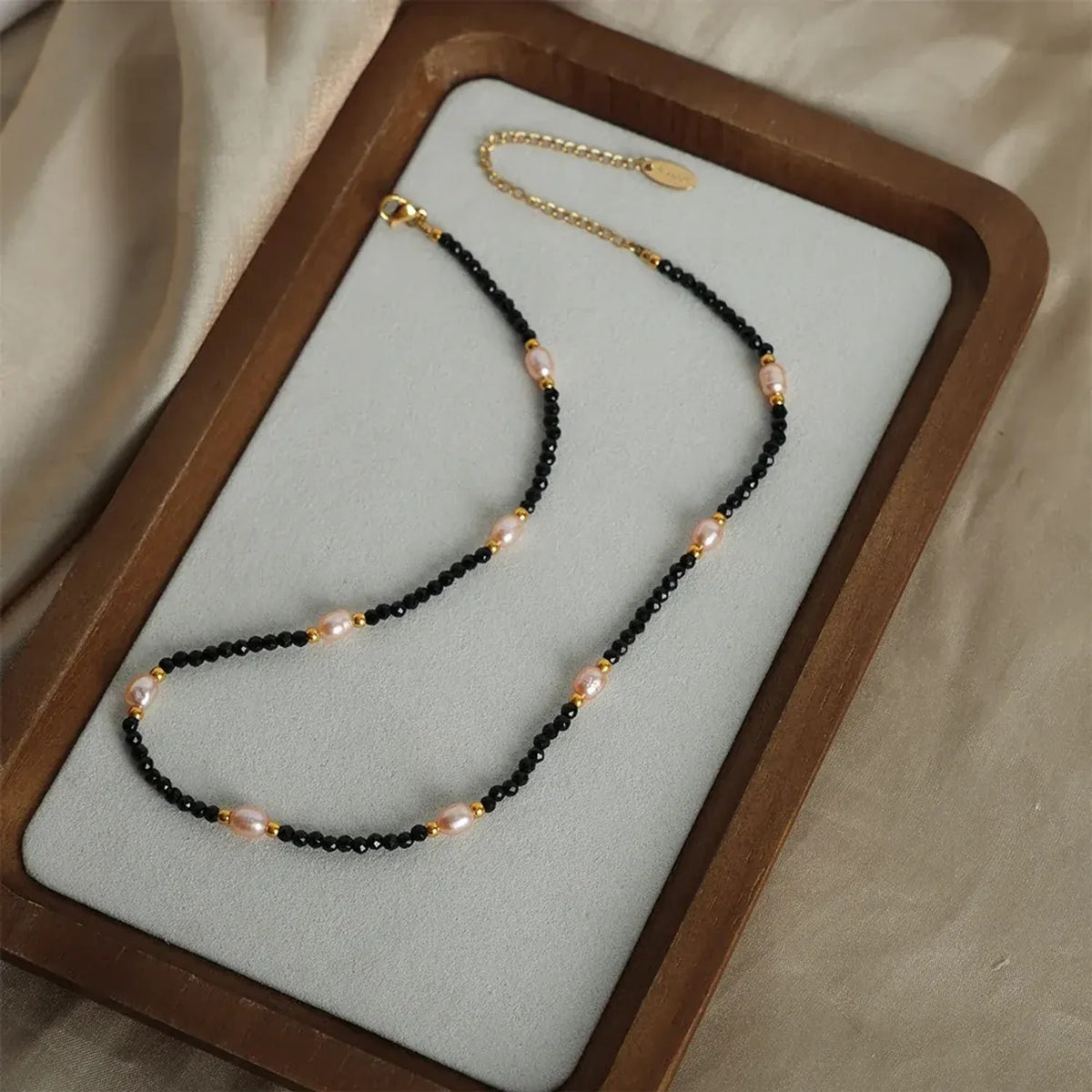 Linda's Look Midnight Amazonite & Freshwater Pearl Necklace - Hand-Strung Beaded Strand