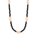 Linda's Look Midnight Amazonite & Freshwater Pearl Necklace - Hand-Strung Beaded Strand