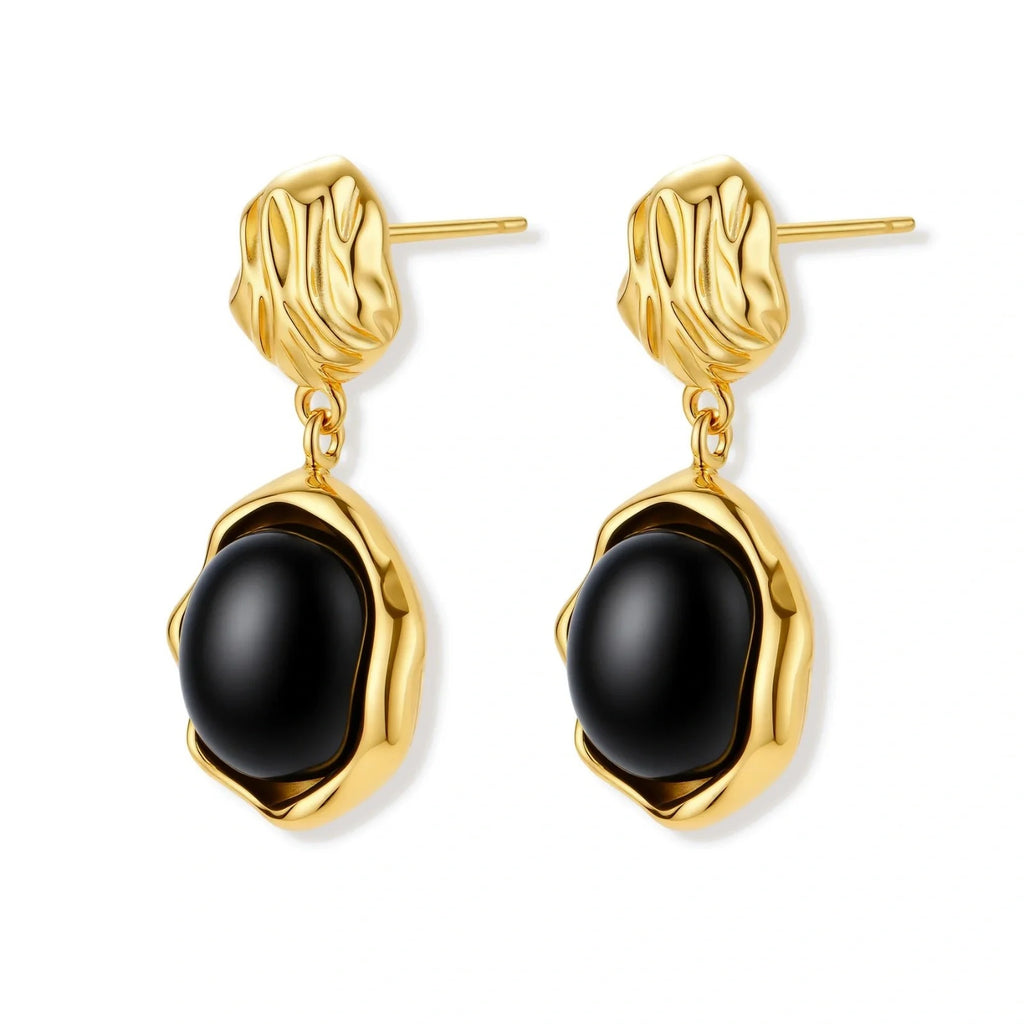 Linda's Look — Ripple Drop Agate Earrings by Linda's Look