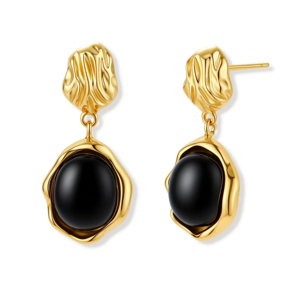 Linda's Look — Ripple Drop Agate Earrings by Linda's Look
