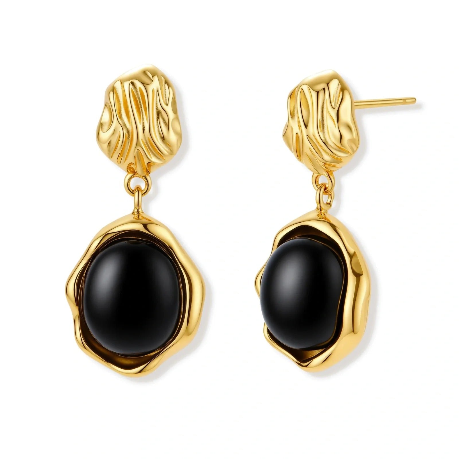Linda's Look — Ripple Drop Agate Earrings by Linda's Look