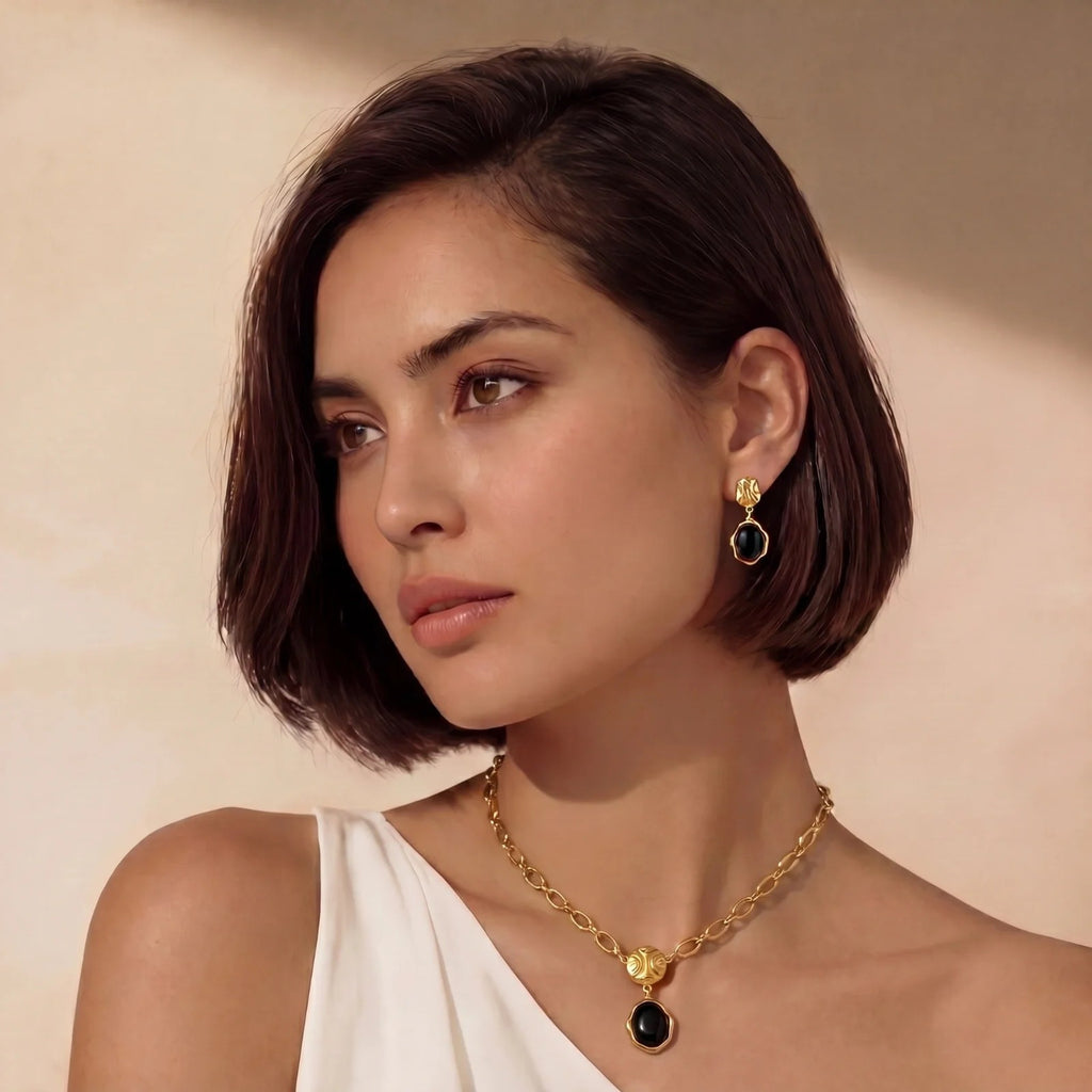 Linda's Look — Ripple Drop Agate Earrings by Linda's Look