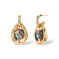 Linda's Look — Shell Mosaic Convertible Hoops by Linda's Look