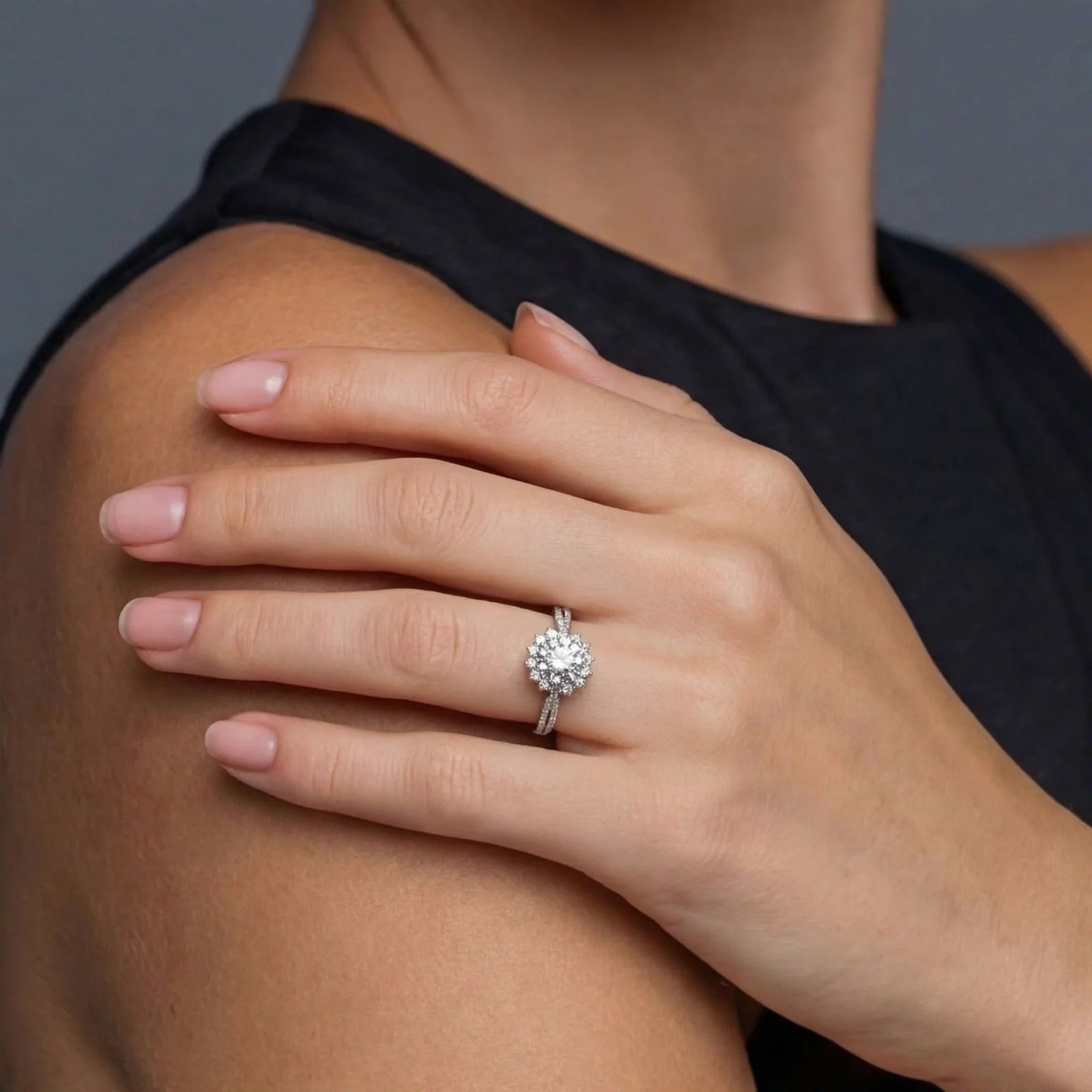 Linda's Look — Stellar Halo Moissanite Ring by Linda's Look
