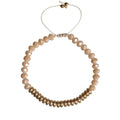 Linda's Look Sunlit Stack Stretch Bracelet - Gold Disc Beads with Faceted Crystals