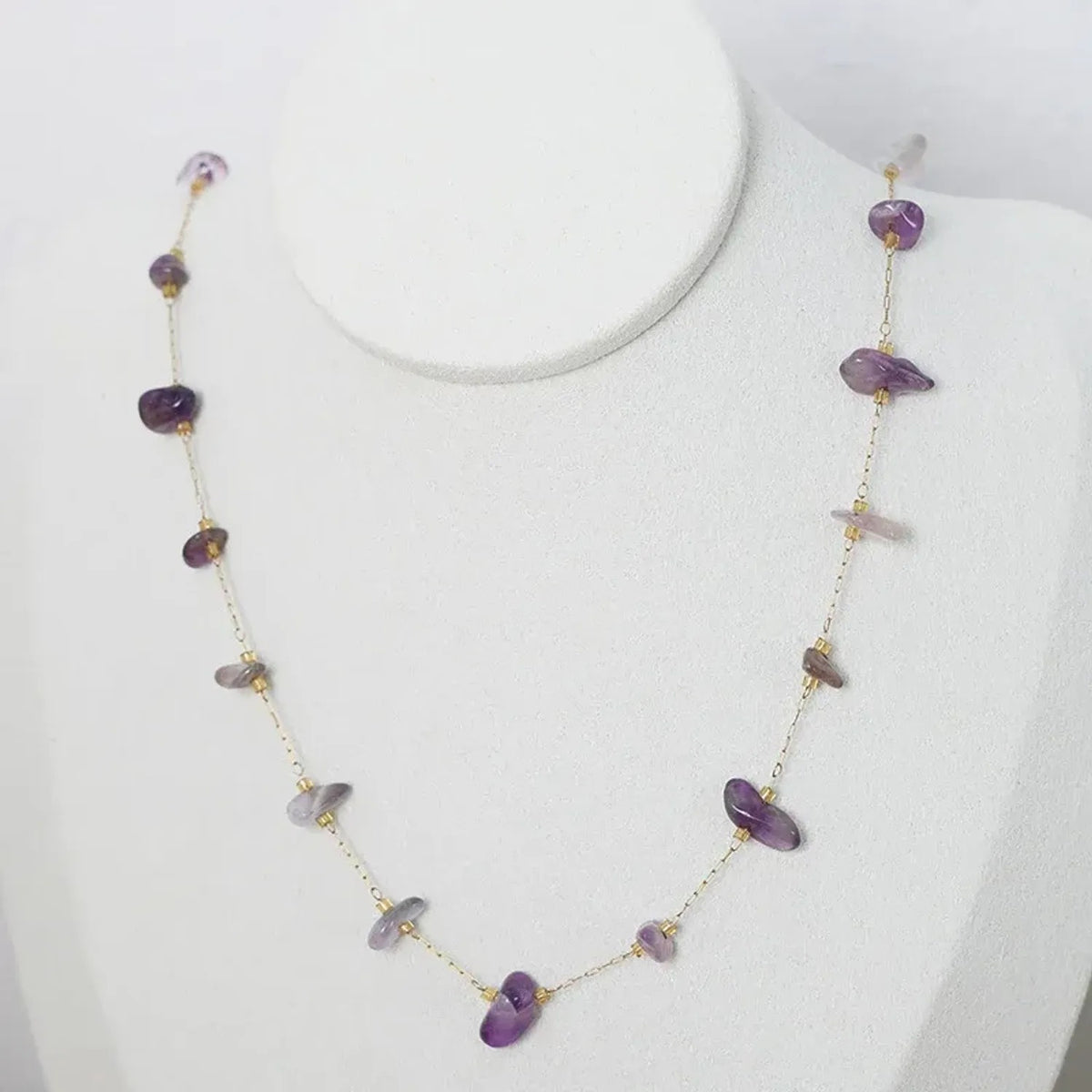 Linda's Look Sunlit Stone Geometric Pendant Necklace - Gold Plated Titanium Steel