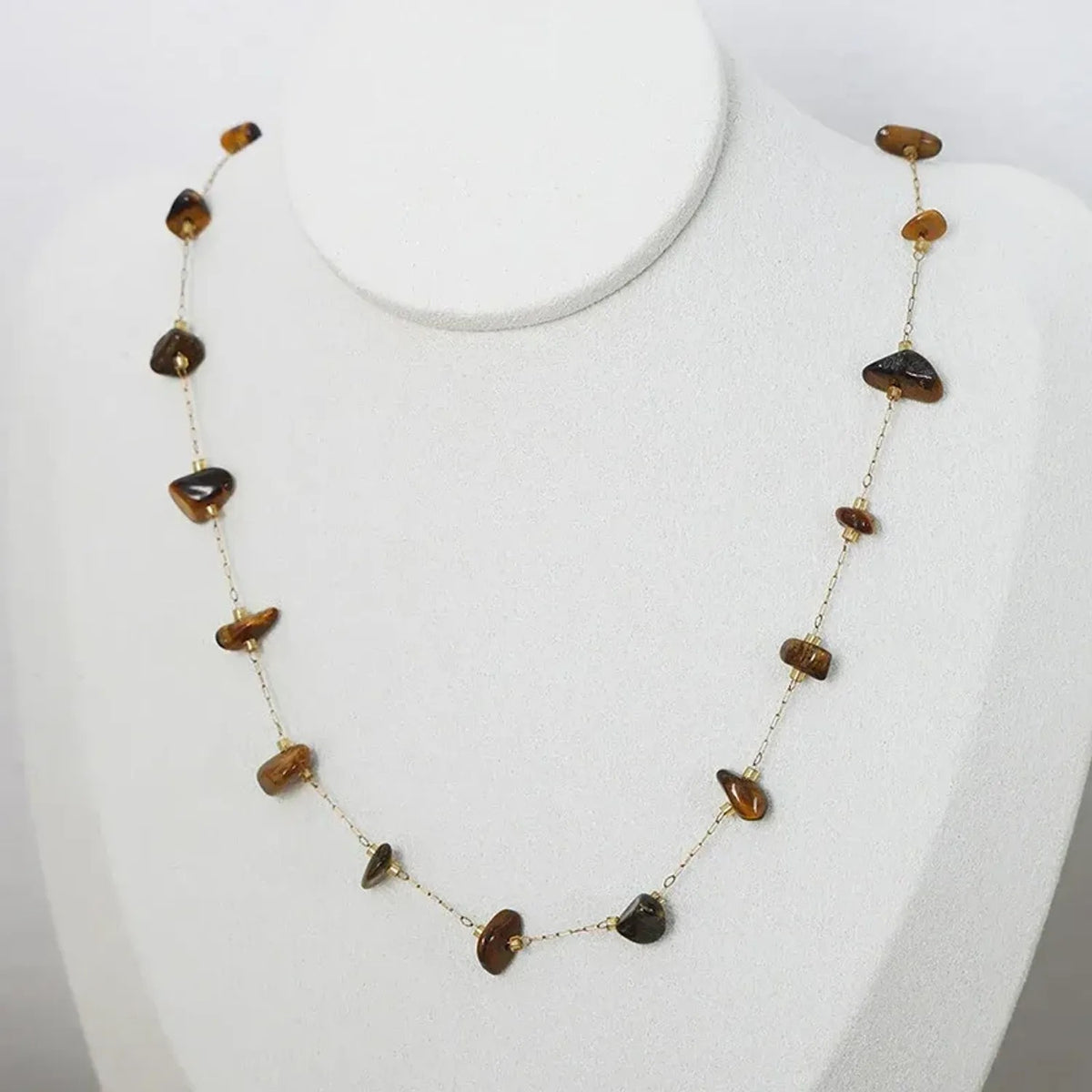 Linda's Look Sunlit Stone Geometric Pendant Necklace - Gold Plated Titanium Steel