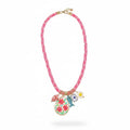 Linda's Look Sunset Cove Charm Necklace - Painted Heart, Flower and Pearl Multi-Pendant