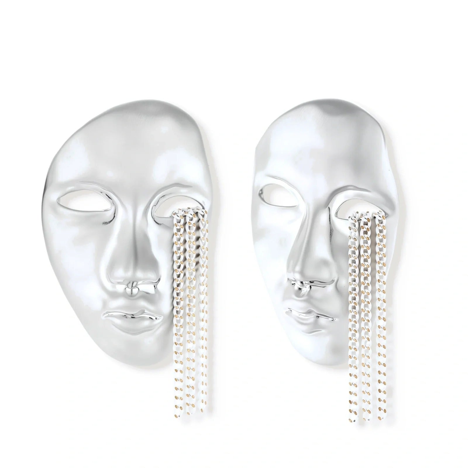 Linda's Look — Surreal Face Chain Earrings by Linda's Look