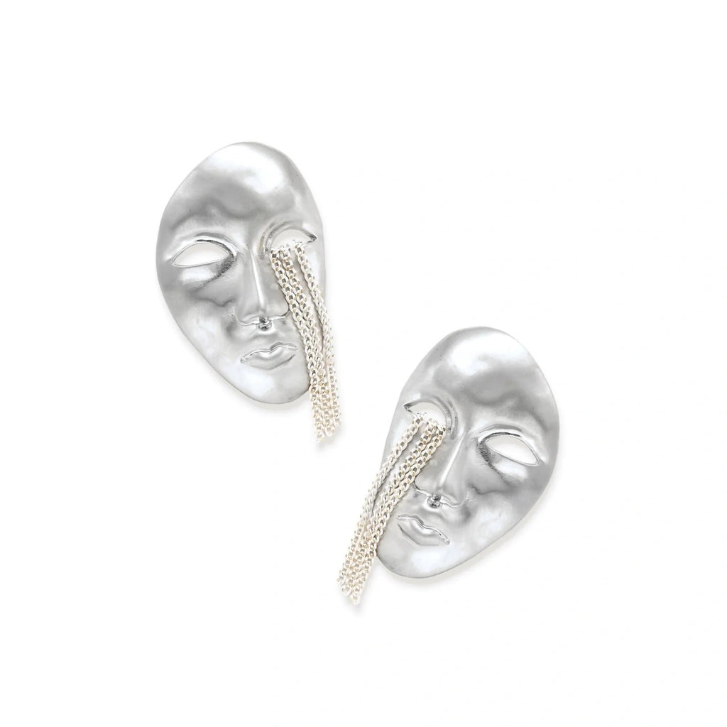 Linda's Look — Surreal Face Chain Earrings by Linda's Look