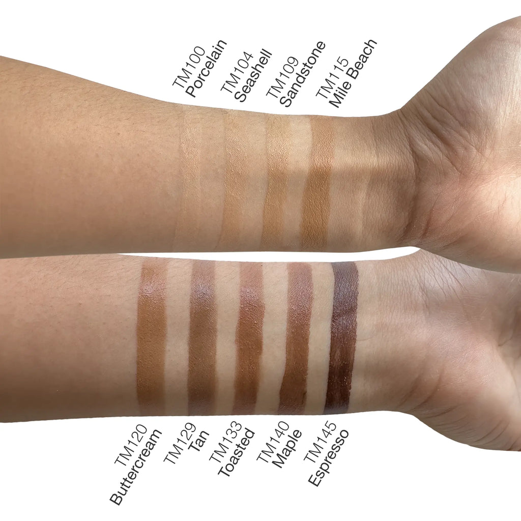 Linda's Look Tinted Moisturizer in Tan, tinted moisturizer shade chart showing the full tint range