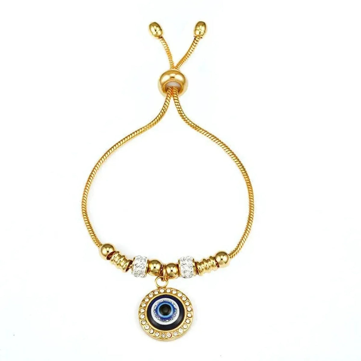 Turkish Evil Eye Bracelet & Bangle in Titanium Steel - Gold Bracelets for Women