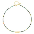 Linda's Look Vintage Tiger's Eye Beaded Necklace - Hand-Strung Stainless Steel Pendant