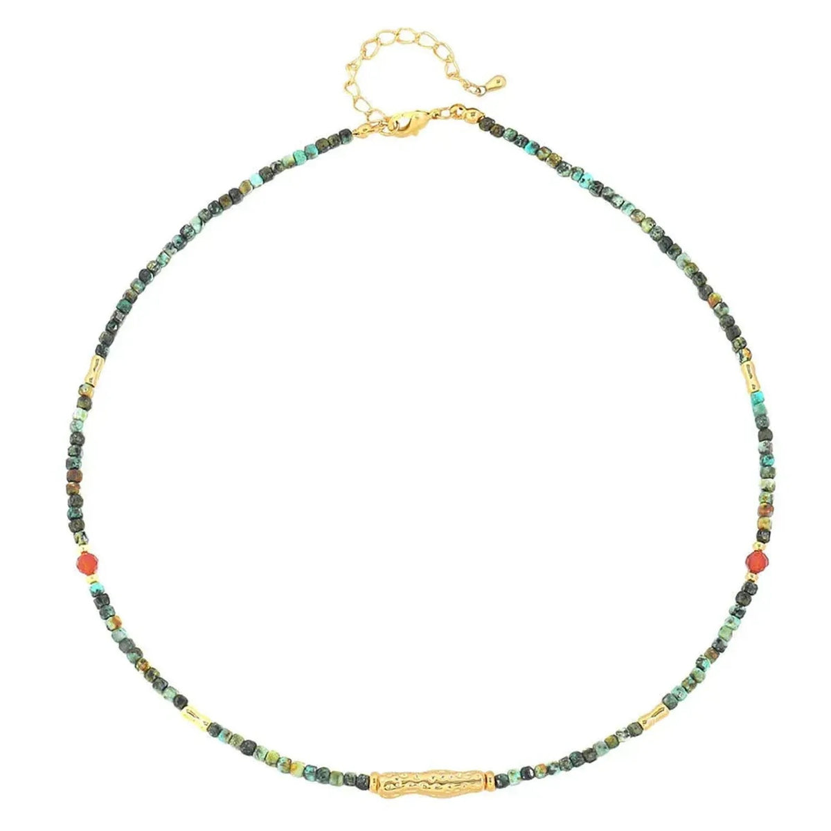 Linda's Look Vintage Tiger's Eye Beaded Necklace - Hand-Strung Stainless Steel Pendant