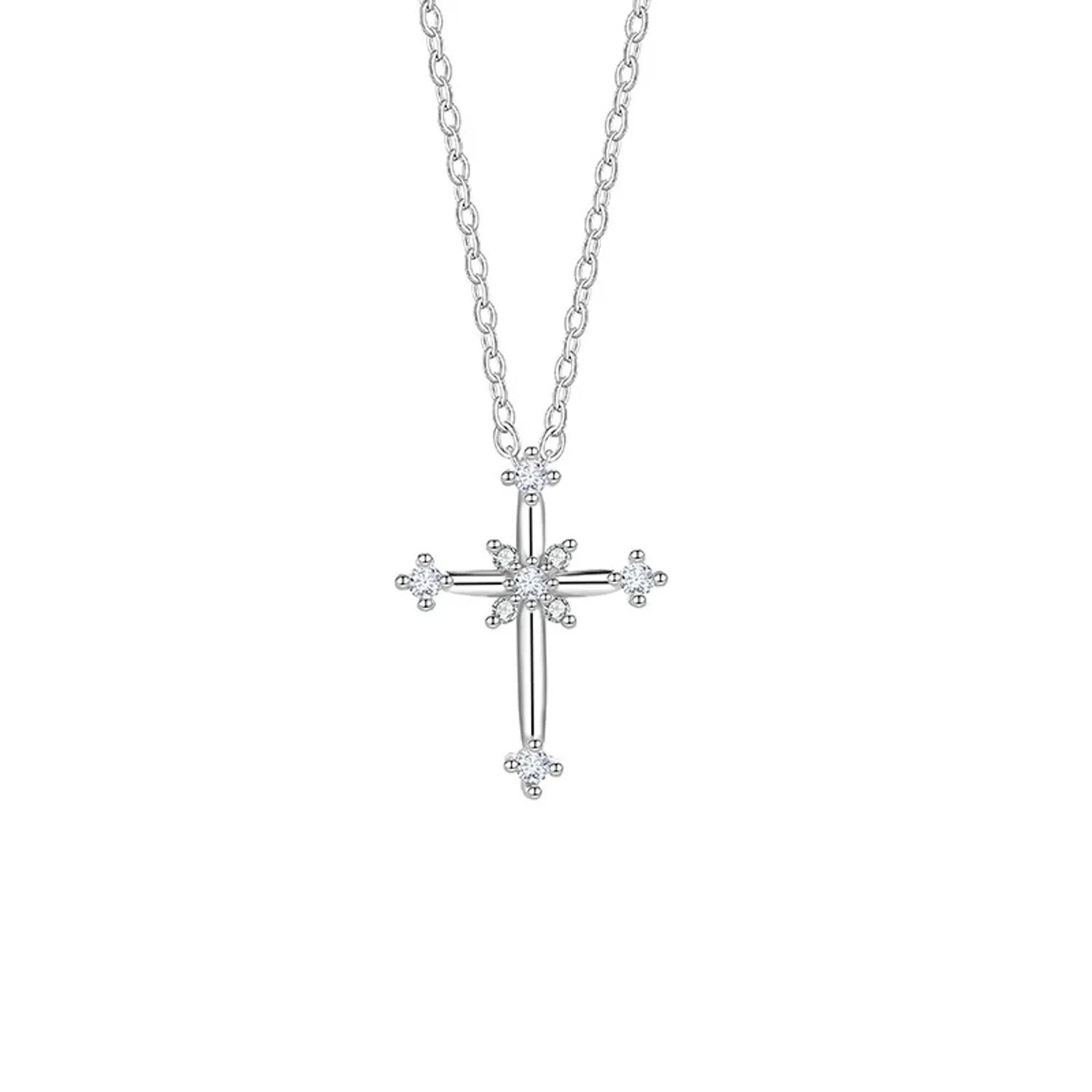 Linxi Pave Cross Collarbone Necklace