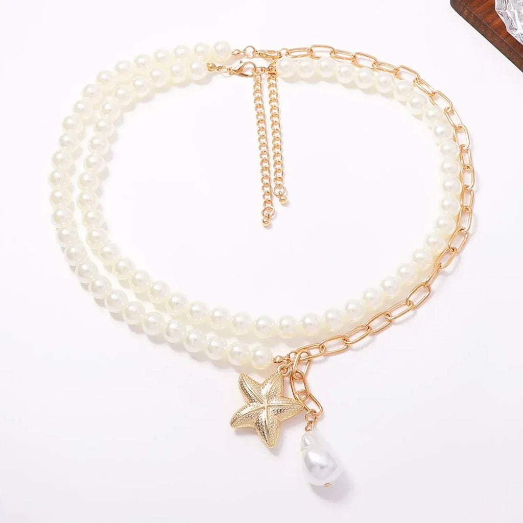 Luxury Double-Layer Stacked Starfish Pendant Necklace