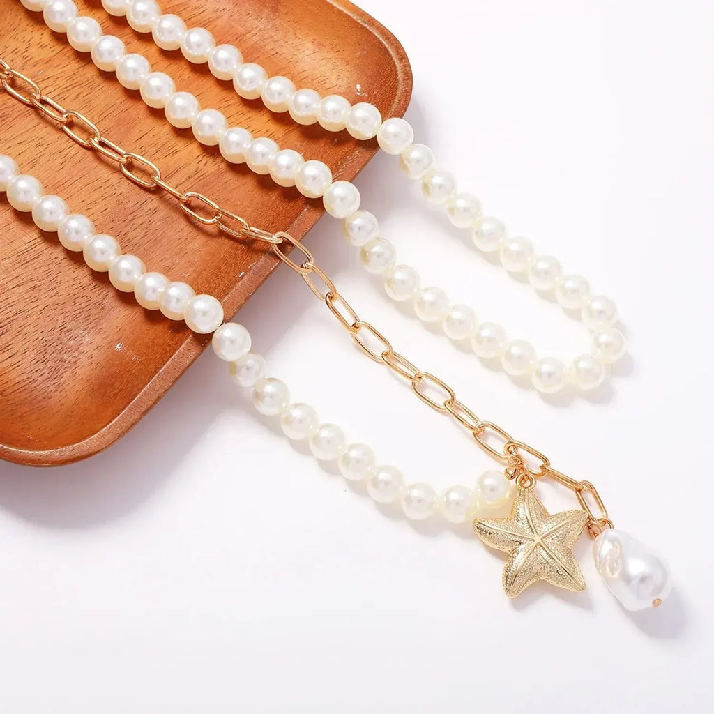 Luxury Double-Layer Stacked Starfish Pendant Necklace