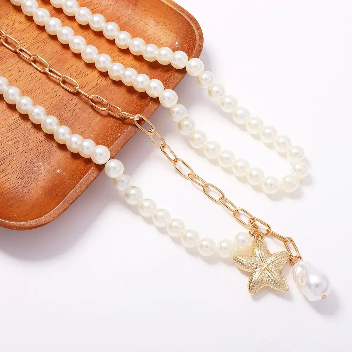 Luxury Double-Layer Stacked Starfish Pendant Necklace