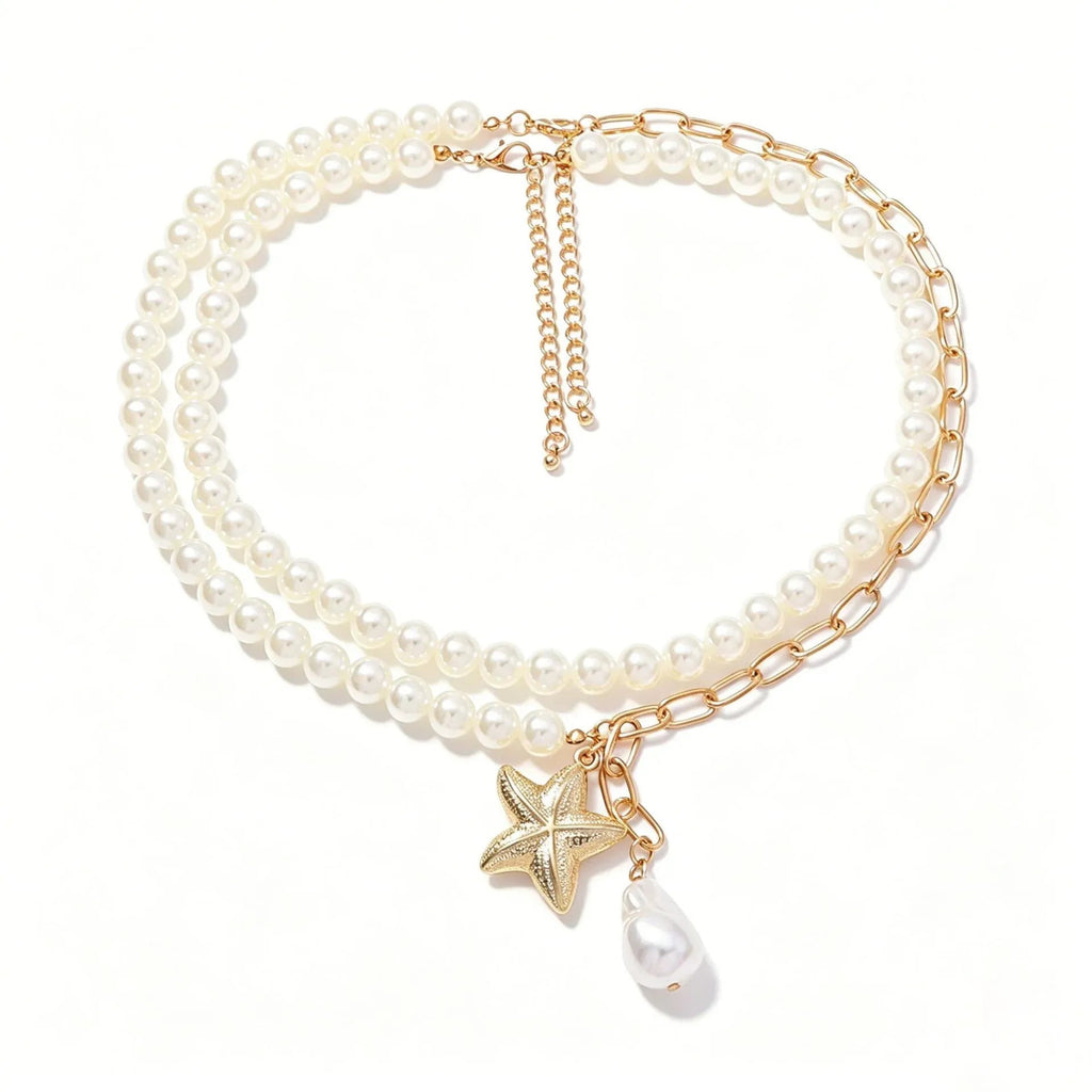 Luxury Double-Layer Stacked Starfish Pendant Necklace