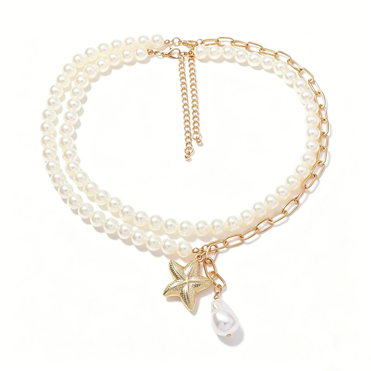 Luxury Double-Layer Stacked Starfish Pendant Necklace