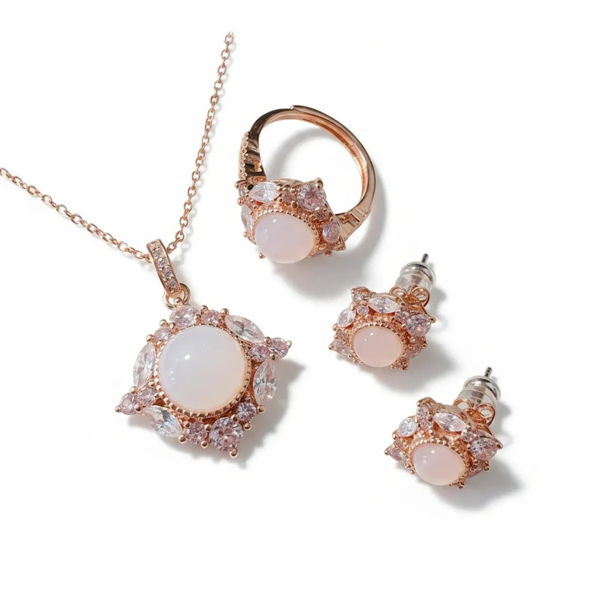 Madagascar Rose Chalcedony Sunflower Necklace