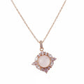 Madagascar Rose Chalcedony Sunflower Necklace