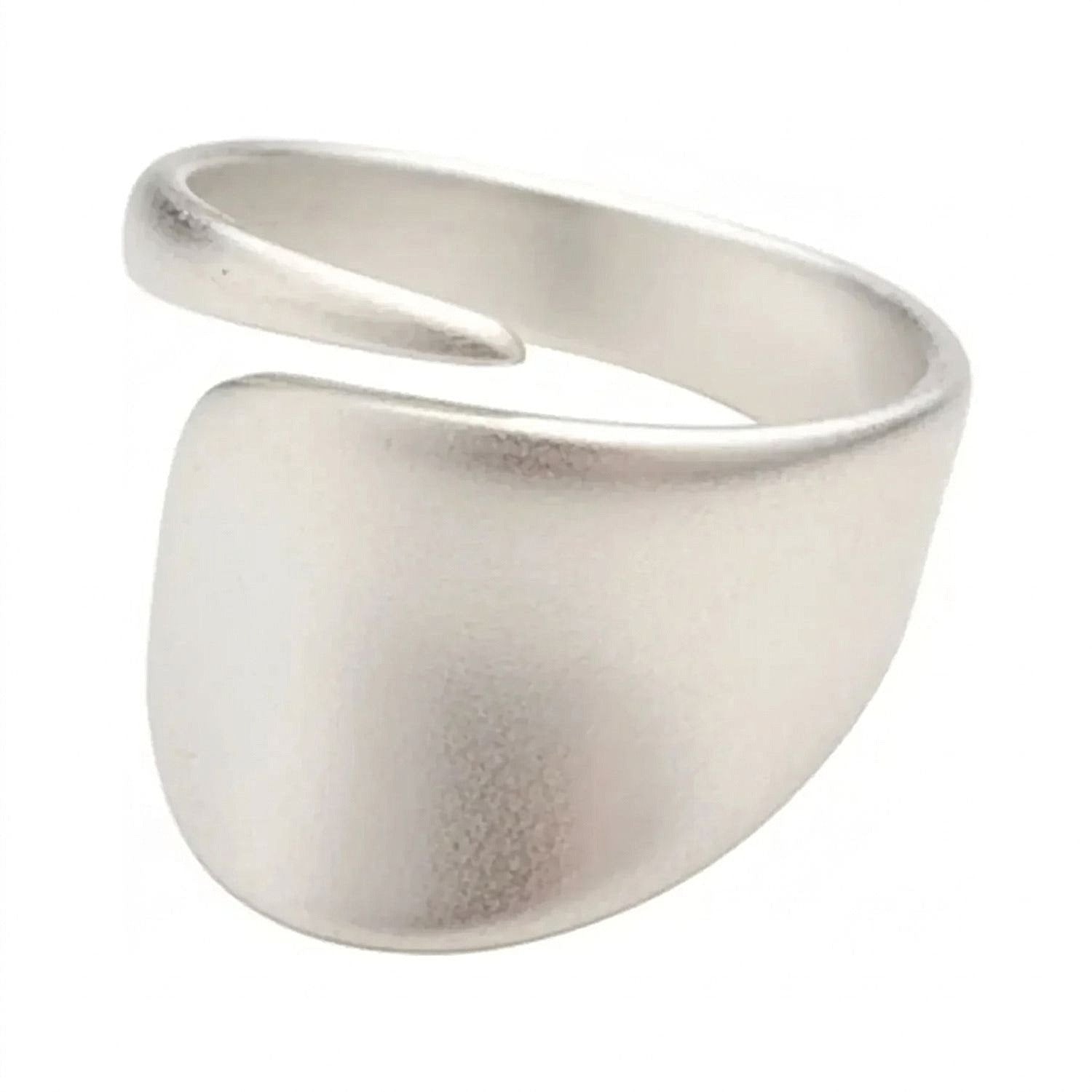 Matte Irregular Geometric Open Ring - Adjustable Brass Band