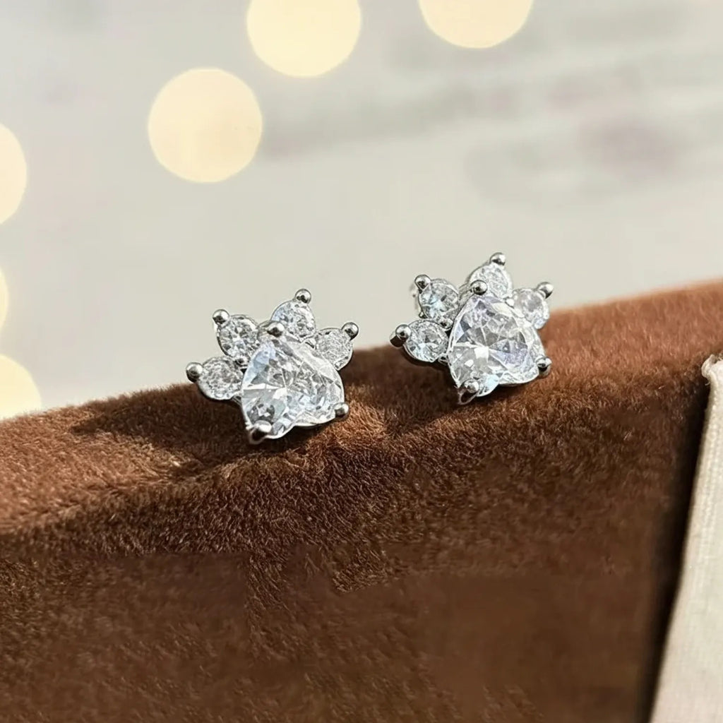 Medical Titanium Steel Diamond Cat-Claw Stud Earrings