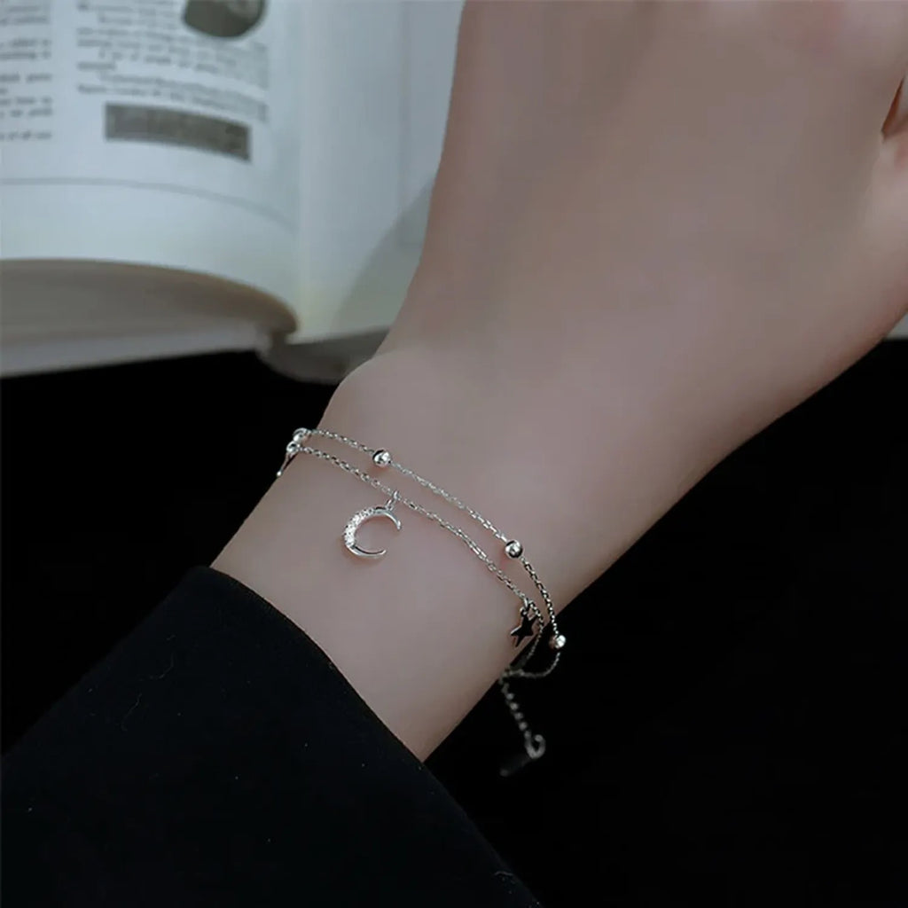 Meilong Yading S925 Silver Star & Moon Bracelet