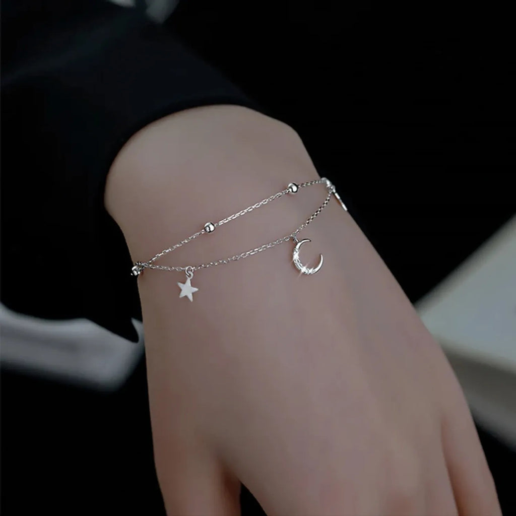 Meilong Yading S925 Silver Star & Moon Bracelet