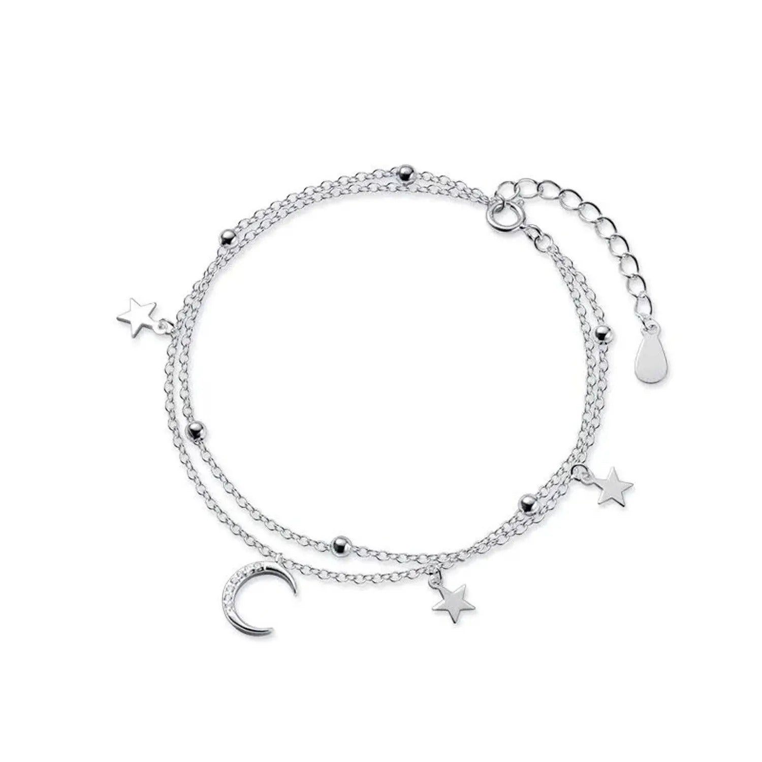 Meilong Yading S925 Silver Star & Moon Bracelet