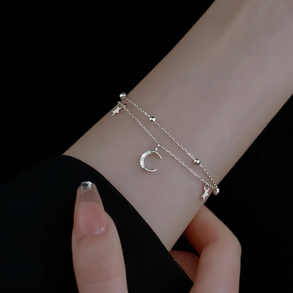 Meilong Yading S925 Silver Star & Moon Bracelet