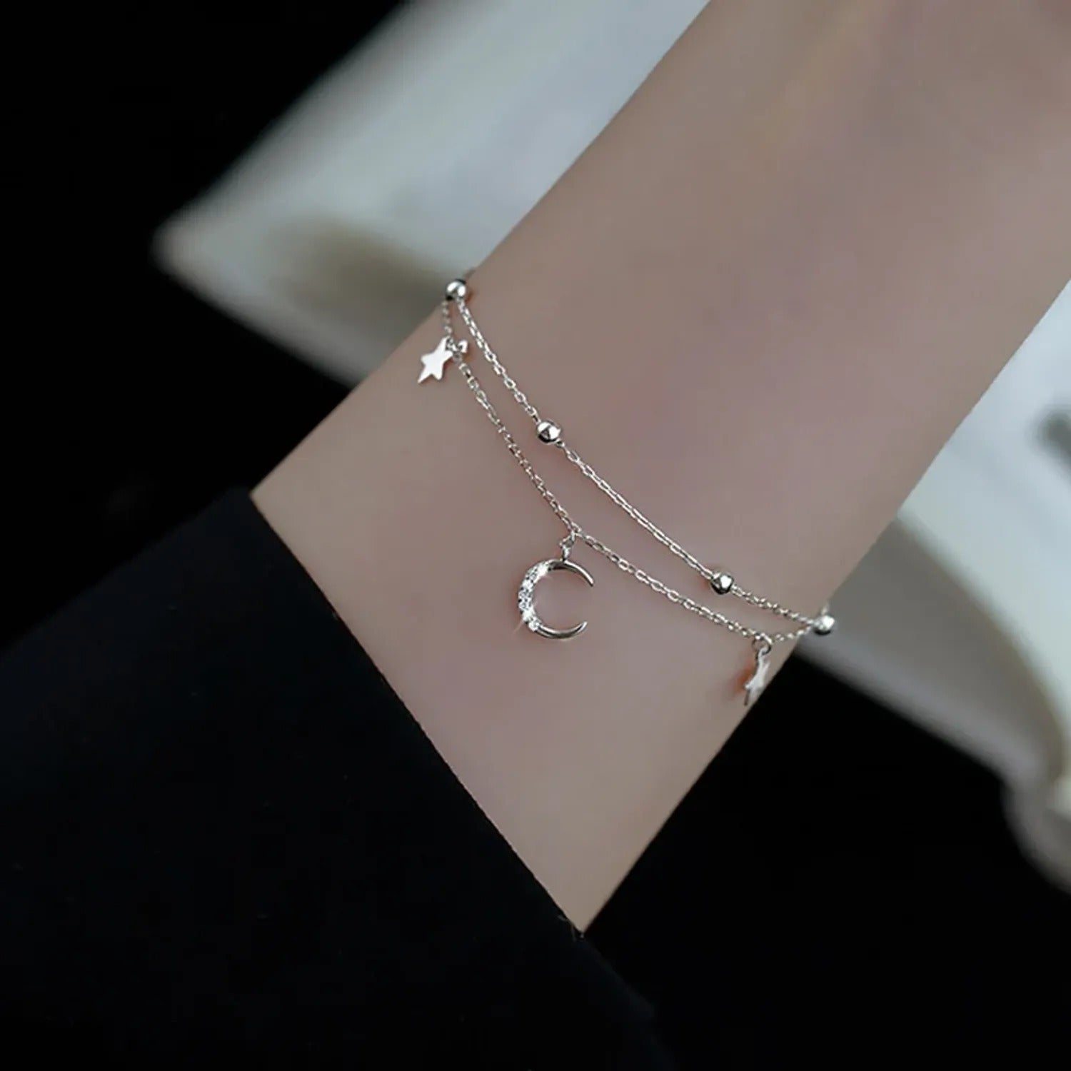 Meilong Yading S925 Silver Star & Moon Bracelet