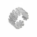 Mili Hollow Flower & Butterfly Open Bracelet — 18K PVD Gold
