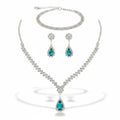 Minlang Bridal Drop Zircon Necklace & Earring Set