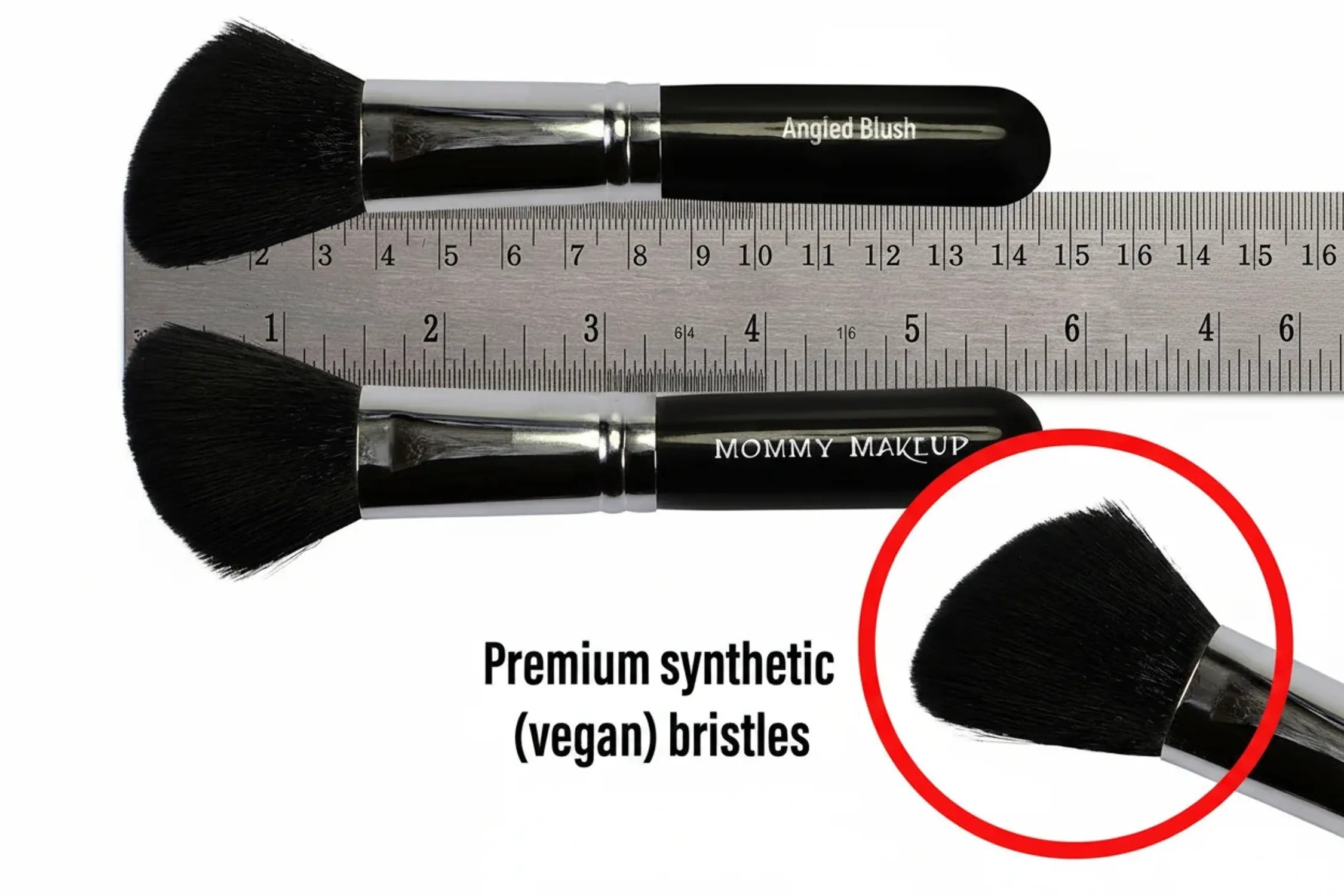 Mommy Makeup — Angled Blush Brush - Hand cut, Vegan, Cruelty-free