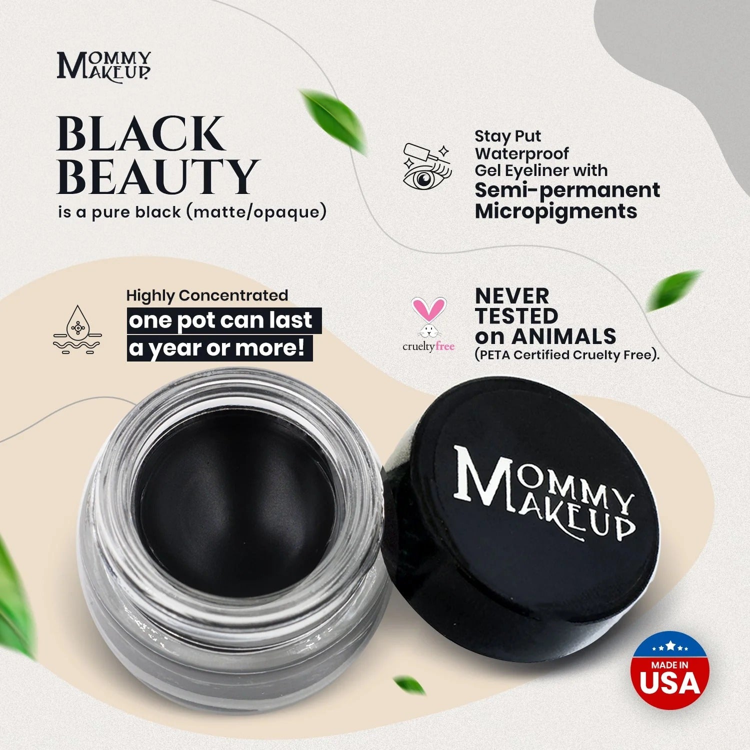 Mommy Makeup — Black Beauty Stay Put Waterproof Gel Eyeliner w/ Micropigments